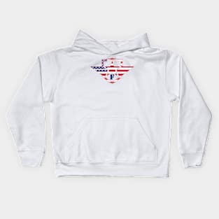 Letter F American Flag Monogram Initial Kids Hoodie